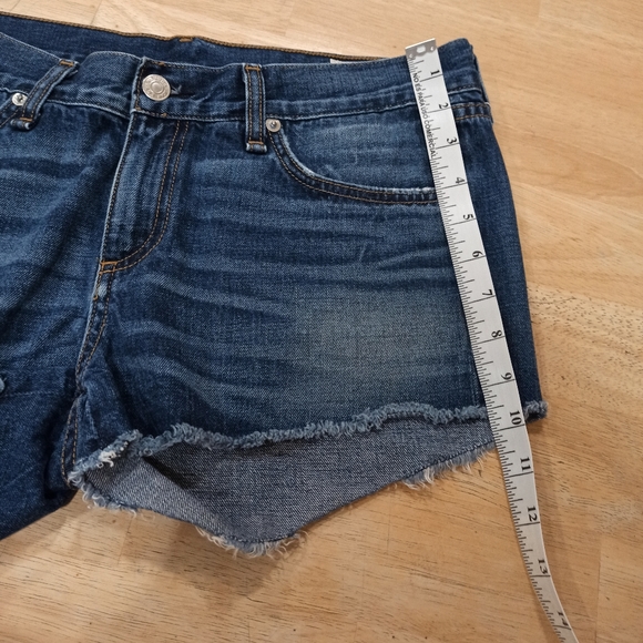 Rag And Bone Women's Cut off Denim *high-rise* Jean Shorts Blue In Cat Skills 26 - Picture 15 of 16